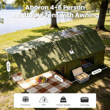 Load image into Gallery viewer, ABORON 4-6 Person Inflatable Camping Tent, Easy Setup Air Tent with Pump
