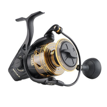 Load image into Gallery viewer, PENN Battle III Spinning Inshore/Nearshore Fishing Reel, HT-100 Front Drag, max of 25lb | 11.3kg, Made with Sturdy All-Aluminum Composition for Durability, 6000, Black Gold
