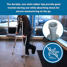 Load image into Gallery viewer, BodyMed Aluminum Crutches for Adults and Children – Pair of Lightweight, Height Adjustable Crutches
