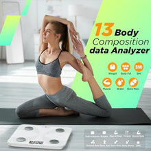 Load image into Gallery viewer, Scale for Body Weight and Fat Percentage, RunSTAR Digital Accurate Bathroom Smart Scale with Large Display, FSA&amp;HSA Eligible 13 Body Composition Analyzer Sync App, White
