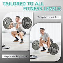 Load image into Gallery viewer, Fitvids Cast Iron 1" Standard Weight Plates Including 5FT Standard Barbell Bar &amp; Star Locks, 95 Pounds Set
