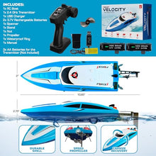Load image into Gallery viewer, Force1 Velocity Blue Fast RC Boat- Remote Control Boats for Adults and Kids, Underwater Speed Racing Mini RC Boats for Pools and Lakes
