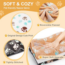 Load image into Gallery viewer, Gowyeg Dog Blankets for Large Dogs, Upgraded Pet Cat Flannel Blankets Washable, Premium 300GSM Soft Pet Throw Cover for Kennel Crate Bed, Sofas, Cute Paw Pattern, 80x60 inch, Grey
