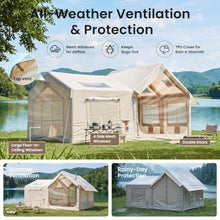 Load image into Gallery viewer, ABORON 8-10 Person Inflatable Camping Tent, 2-Room Glamping Tent with Pump
