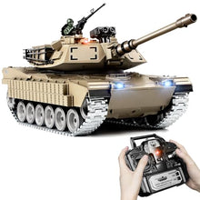 Load image into Gallery viewer, Supdex 1:18 RC Tank That Shoot BBS, 2.4G Metal M1A2 Abrams Remote Control Tank Model Toys, Army Toy with Smoke

