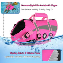Load image into Gallery viewer, Dogcheer Dog Harness Life Jacket for Small Medium Large Dogs, High Buoyancy Pet Float Vest with Rescue Handle, Reflective &amp; Adjustable Dog Life Vests for Swimming - Pink, L
