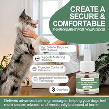 Load image into Gallery viewer, Dog Calming Pheromone Diffuser Refills, 4 Pack 48ml, Helps Dogs Relieve Anxiety, Reduce Stress, Aggression, Barking, Chewing, Scratching, Supports Dogs Travel, Vet Visits, Separation, Loud Noises
