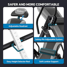 Load image into Gallery viewer, YOLEO Inversion Table for Back Pain 2026 Foldable Inversion Table w/Removable Lumbar Pad, Reversible Ankle Holders, Easy Assembly (Silver)
