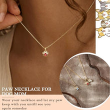 Load image into Gallery viewer, Btysun Gifts for Dog Lovers, Dog Mom Gifts for Women Heart Birthstone Necklace for Women Dainty Gold Pendant Necklace Stocking Stuffers for Her January Birthday Gift Christmas Jewelry
