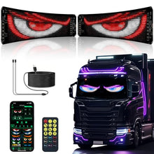 Load image into Gallery viewer, Untrxr 2pcs Devil Eyes Light for Windshield,14“*4”Programmable Flexible LED Display with Remote/App Control,Custom Animations, Patterns &amp; Text,for Store、Cars、 Trucks
