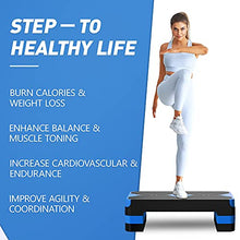 Load image into Gallery viewer, GYMMAGE Aerobic Exercise Step, Adjustable Aerobic Stepper for Exercise, Workout Step Platform for Step Up, 26.5" Step Deck with 4” 6” 8” Adjustable Height Risers, Women Home Gym Cardio Fitness
