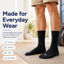 Load image into Gallery viewer, Doctor's Choice Diabetic Socks for Men, Seamless Crew Socks with Non-Binding Top, Provides Extra Comfort for Gout, 4-Pairs, Black, X-Large, Size 12-15
