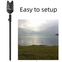 Load image into Gallery viewer, Fishing Bite Alarm Indicator Set LSOSVSEU's 3 LED Fishing Alarms 3 Extendable Aluminum Banksticks with Waterproof Tool Bag, Fishing Rods Set Bank Poles Set for catfishing
