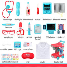 Load image into Gallery viewer, Liberry Doctor Kit for Toddlers Ages 3 4 5, Pretend Kids Doctor Playset with Cart, Costume and Stethoscope, Role Play Medical Toys Birthday Gift for Girls Boys (Red)
