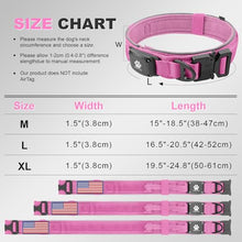 Load image into Gallery viewer, 2026 Upgrade Dog Collar with IPX8 Waterproof AirTag Holder,Military Tactical Comfortable Control Handle and Ultra-Durable Metal Buckle/Night Reflective,GPS Collar for Medium to Large Dogs（Pink/M）
