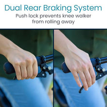 Load image into Gallery viewer, Vive Mobility All Terrain Knee Scooter Walker for Foot Injuries - Adult Broken Leg Crutch Cart Roller for Surgery, Broken Foot, Ankle Injury - Kneeling Rolling Steerable Seated Wheel Scooter Aid
