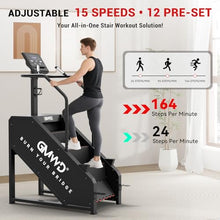 Load image into Gallery viewer, Stepper Machine, GMWD Stair Climber with LED Screen- Black
