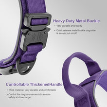Load image into Gallery viewer, 2026 Upgrade Dog Collar with IPX8 Waterproof AirTag Holder,Military Tactical Comfortable Control Handle and Ultra-Durable Metal Buckle/Night Reflective,GPS Collar for Medium to Large Dog（Purple/M）
