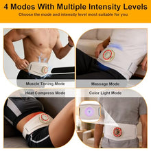 Load image into Gallery viewer, Ab Toning Belt, Abdominal Massager Belt with Shaping &amp; Heating Functions, Abs Sculptor Daily Training for Home Office Fitness Exercise Men Women Unisex (Beige)
