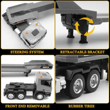 Load image into Gallery viewer, 1:24 RC Semi-Trailer Engineering Tractor With Sound and Lights, Construction Vehicles for Boys
