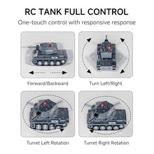 Load image into Gallery viewer, BRRRRT1/64 Remote Control Military Vehicles with Infrared Shoot,Mini RC Tank with 330° Rotating Turret and Sound
