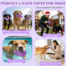 Load image into Gallery viewer, Baypetly 3Pack Dog Chew Toys for Aggressive Chewers, Indestructible Interactive Dog Chew Nylon Bone Toys for for Medium Large Breed 15-60lbs, Teething Toy to Keep Them Busy, Bacon Flavor (Purple)
