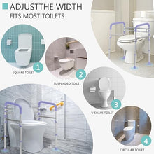 Load image into Gallery viewer, Lianjindun Toilet Safety Rails, Adjustable Toilet Frame for Elderly, Seniors, Handicap &amp; Disabled, Foldable Handicap Toilet Handles Fit Any Toilets（Purple）
