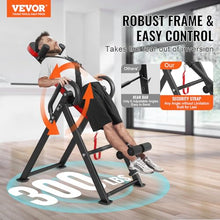 Load image into Gallery viewer, VEVOR Inversion Table, 300 lbs Capacity Heavy Duty Inversion Table, Decompression Back Stretcher Machine, Strength Training Equipment with Headrest, Ankle Lock, Adjustable Protective Belt, Red/Black
