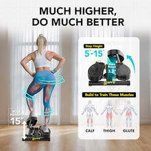 Load image into Gallery viewer, Mini Twist Stepper, Stepper Machine with 330LBS Weight Capacity, Mini Stair Stepper for Full Body Workout, Adjustable Step Height, Smooth and Quiet, Mini Stepper for Men Women
