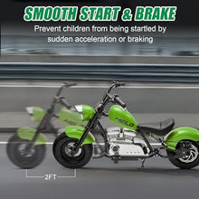 Load image into Gallery viewer, 24V Ride On Off-Road Motorcycle, Kids Electric Dirt Bike with 250W Motor, 3 Speed Up-to 12.4MPH, Green

