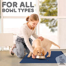 Load image into Gallery viewer, Dog Food Mat - 28x18” Large Silicone Stove Top Protector, Silicone Pet Feeding Mat, Raised Edges Dog Mat for Food and Water Prevent Spill, Waterproof Cat Placemats Protect Floors, Easy Clean Bowl
