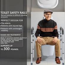 Load image into Gallery viewer, Lianjindun Toilet Safety Rails, Adjustable Toilet Frame for Elderly, Seniors, Handicap &amp; Disabled, Foldable Handicap Toilet Handles Fit Any Toilets (Gray)
