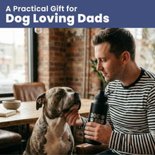 Load image into Gallery viewer, Dog Dad Water Bottle – 32 oz Stainless Steel Double Wall Insulated with 8 oz Detachable Bowl on Bottom – Cool Dog Dad Gifts for Father's Day, Hiking, Walking, Travel &amp; Everyday Adventures – DD Black
