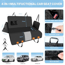 Load image into Gallery viewer, ZRRAJOY Dog Car Seat Cover for Back Seat, Waterproof Protector with Side Flaps, Scratchproof Hammock, Non-Slip Bottom for Cars/Trucks/SUVs (Black)
