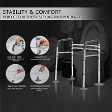 Load image into Gallery viewer, Lianjindun Toilet Safety Rails, Adjustable Toilet Frame for Elderly, Seniors, Handicap &amp; Disabled, Foldable Handicap Toilet Handles Fit Any Toilets (Gray)
