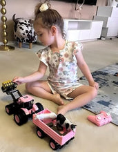 Load image into Gallery viewer, Remote Control Tractor Toy [2026] Kids RC Tractor Set &amp; Truck and Trailer Front Loader - Pink
