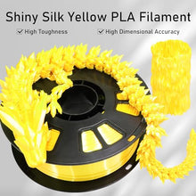 Load image into Gallery viewer, DO3D Silk Yellow PLA Satin Shiny 3D Printer Filament, 1.75mm Diameter 1kg Spool 2.2lbs for FDM 3D Printers
