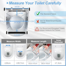 Load image into Gallery viewer, NIdreamCE Raised Toilet Seat for Seniors with Flip-up Handles, 5.9" Adjustable Toilet Seat Riser Elevated Medical Supplies &amp; Equipment for Handicap, Elderly, Hip Replacement After Surgery
