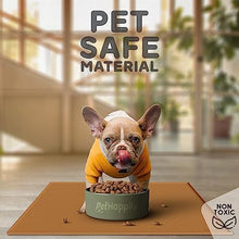 Load image into Gallery viewer, PetHappily Dog Food Mat - Raised Edges Dogs Mat for Food and Water Prevent Spill, Waterproof Cat Food Mats Protect Floors, Easy Clean Dog Bowl Mats for Food and Water, Silicone Pet Food Tray
