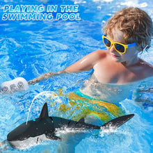 Load image into Gallery viewer, Remote Control Shark Toys for Boys Kids, 1:18 Scale High Simulation Shark for Pool
