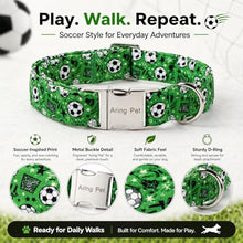 Load image into Gallery viewer, ARING PET Boy Dog Collar for Puppy Small Medium Large Dogs-Green Soccer M
