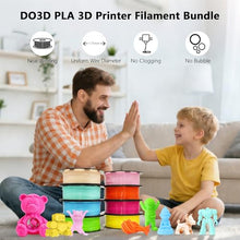 Load image into Gallery viewer, 1.75mm 3D Printer PLA Filament 8 Colors Bundle: Pink, Yellow, Orange, Lime Green, Sky Blue, Cyan, Beige, Rose Red, 8 Spools Packed, Each 250g, Total 2Kg 3D Printing Material, 250g x 8 Spools
