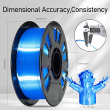 Load image into Gallery viewer, DO3D Silk Blue PLA Satin Shiny 3D Printer Filament, 1.75mm Diameter 1kg Spool 2.2lbs for FDM 3D Printers
