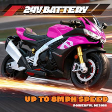 Load image into Gallery viewer, Eletric Ride on Motorcycle for Boys 3-6, Brushless Motor,Kids Electirc Bikes,Aprilia Licensed
