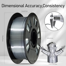 Load image into Gallery viewer, DO3D Silk Sliver PLA Satin Shiny 3D Printer Filament, 1.75mm Diameter 1kg Spool 2.2lbs for FDM 3D Printers
