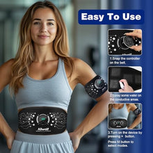Load image into Gallery viewer, Ab Stimulator Muscle Toner，Abs Muscle Stimulator Abdominal Toning Fitness Belt for Men and Women Black

