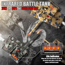 Load image into Gallery viewer, Supdex 1/24 RC Battle Tank Set, Remote Control US M1A2 Abrams and Chinese Type 99 Model Tank That Shoots
