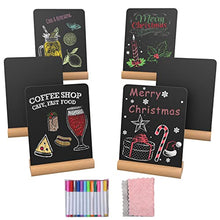 Load image into Gallery viewer, DOCMON Mini Chalkboard Signs, 6 Pack 5 x 7 Inch Tabletop Chalk Board Sign Board with Stand for Food, Buffet, Parties, Message Boards, Table Numbers
