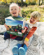 Load image into Gallery viewer, Uarzt Remote Control Tractor Toy with Trailer | Metal Front &amp; Front Loader Farm Vehicle Set with Lights &amp; 8-Wheel Design
