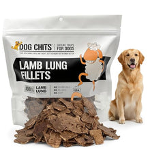 Load image into Gallery viewer, Dog Chits Lamb Lung Fillets Dog and Puppy Treats - Low Fat, High Protein Single Ingredient Dog Treat - Easy to Break Slices - Great for Training - Made in USA, Large 10 oz. Bag
